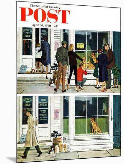 "Puppy Sellout," Saturday Evening Post Cover, April 30, 1960-George Hughes-Mounted Giclee Print