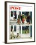 "Puppy Sellout," Saturday Evening Post Cover, April 30, 1960-George Hughes-Framed Giclee Print