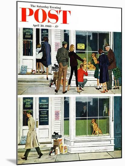 "Puppy Sellout," Saturday Evening Post Cover, April 30, 1960-George Hughes-Mounted Giclee Print