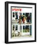 "Puppy Sellout," Saturday Evening Post Cover, April 30, 1960-George Hughes-Framed Giclee Print