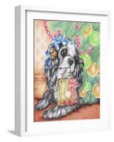 Puppy with a Gift Bag-Karen Middleton-Framed Giclee Print