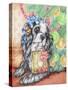 Puppy with a Gift Bag-Karen Middleton-Stretched Canvas