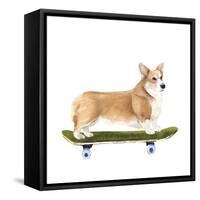 Pups on Wheels III-Annie Warren-Framed Stretched Canvas