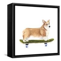 Pups on Wheels III-Annie Warren-Framed Stretched Canvas