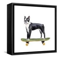 Pups on Wheels IV-Annie Warren-Framed Stretched Canvas