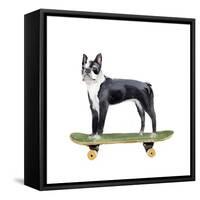 Pups on Wheels IV-Annie Warren-Framed Stretched Canvas