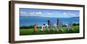 Pups with a View-Carol Saxe-Framed Art Print