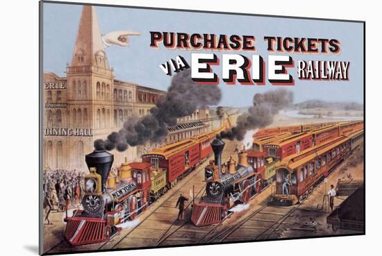 Purchase Tickets Via Erie Railway-null-Mounted Art Print