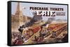 Purchase Tickets Via Erie Railway-null-Framed Stretched Canvas