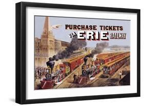 Purchase Tickets Via Erie Railway-null-Framed Art Print