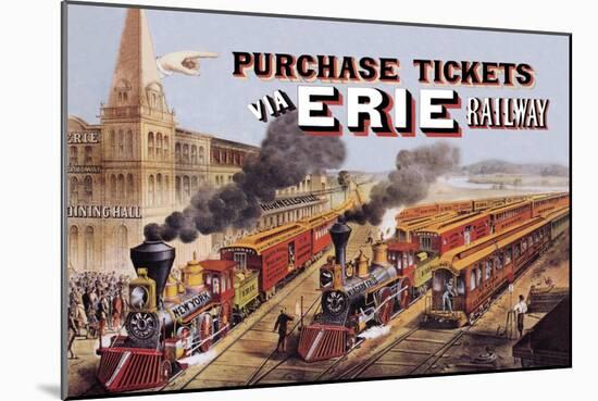 Purchase Tickets Via Erie Railway-null-Mounted Art Print