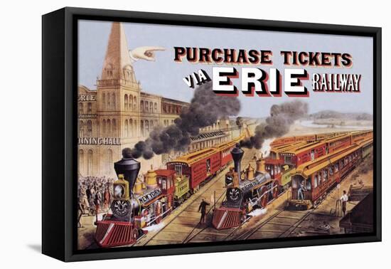 Purchase Tickets Via Erie Railway-null-Framed Stretched Canvas