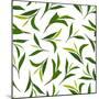Pure Tea. Botanical Style Seamless Pattern-IraChe-Mounted Art Print
