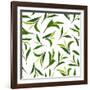 Pure Tea. Botanical Style Seamless Pattern-IraChe-Framed Art Print