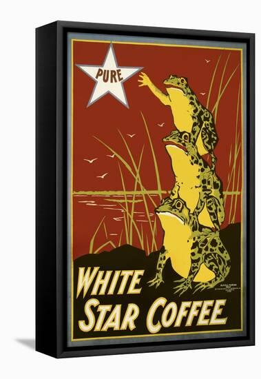 Pure White Star Coffee, Frogs-null-Framed Stretched Canvas