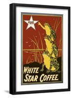 Pure White Star Coffee, Frogs-null-Framed Giclee Print