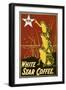 Pure White Star Coffee, Frogs-null-Framed Premium Giclee Print