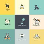 Set of Animal Labels and Stickers-PureSolution-Art Print