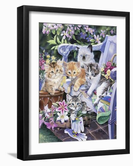Purfect Gardening Buddies-Jenny Newland-Framed Giclee Print