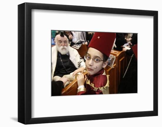 Purim celebration in the Belz Synagogue, Jerusalem-Godong-Framed Photographic Print