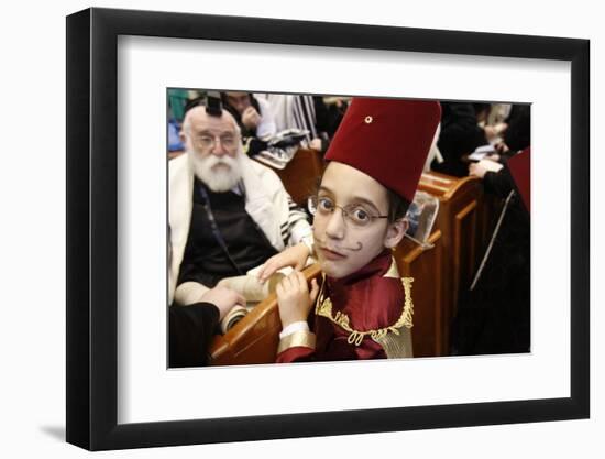 Purim celebration in the Belz Synagogue, Jerusalem-Godong-Framed Photographic Print