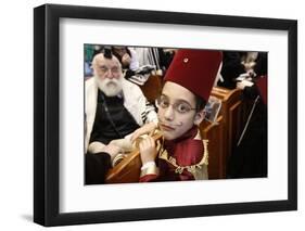 Purim celebration in the Belz Synagogue, Jerusalem-Godong-Framed Photographic Print