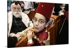 Purim celebration in the Belz Synagogue, Jerusalem-Godong-Stretched Canvas