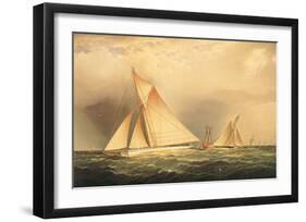 Puritan and Priscilla off Sandy Hook-James Edward Buttersworth-Framed Art Print