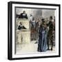 Puritan: Conviction of an Accused Judge for Heresie in the Massachusetts Bay Colony, United States,-null-Framed Giclee Print