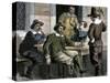 Puritans Drinking from Pewter Mugs in Colonial Massachusetts-null-Stretched Canvas