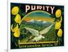 Purity Lemon Label - Tustin, CA-Lantern Press-Framed Art Print