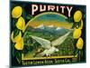 Purity Lemon Label - Tustin, CA-Lantern Press-Mounted Art Print