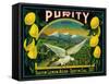 Purity Lemon Label - Tustin, CA-Lantern Press-Framed Stretched Canvas