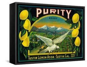 Purity Lemon Label - Tustin, CA-Lantern Press-Framed Stretched Canvas