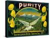 Purity Lemon Label - Tustin, CA-Lantern Press-Framed Stretched Canvas