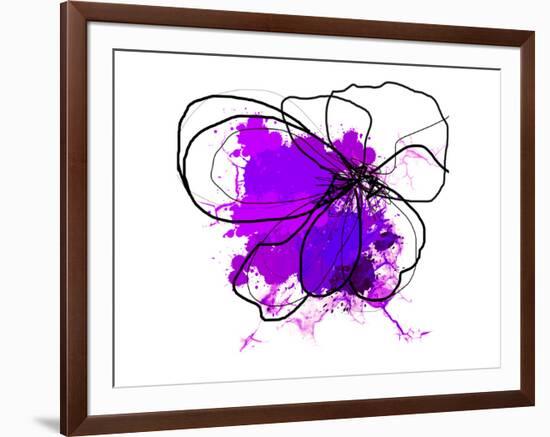 Purple Abstract Brush Splash Flower-Irena Orlov-Framed Premium Giclee Print