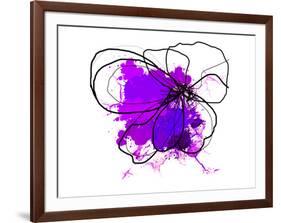 Purple Abstract Brush Splash Flower-Irena Orlov-Framed Premium Giclee Print