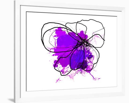 Purple Abstract Brush Splash Flower-Irena Orlov-Framed Premium Giclee Print