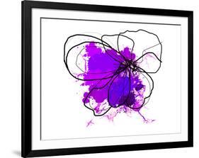 Purple Abstract Brush Splash Flower-Irena Orlov-Framed Premium Giclee Print