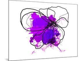 Purple Abstract Brush Splash Flower-Irena Orlov-Mounted Premium Giclee Print