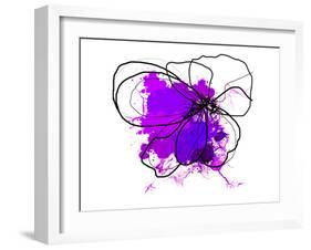 Purple Abstract Brush Splash Flower-Irena Orlov-Framed Art Print