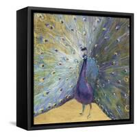 Purple and Gold Peacock-Danhui Nai-Framed Stretched Canvas