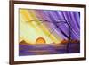 Purple and Gold Royal Sunset-Megan Aroon Duncanson-Framed Art Print