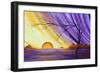 Purple and Gold Royal Sunset-Megan Aroon Duncanson-Framed Art Print