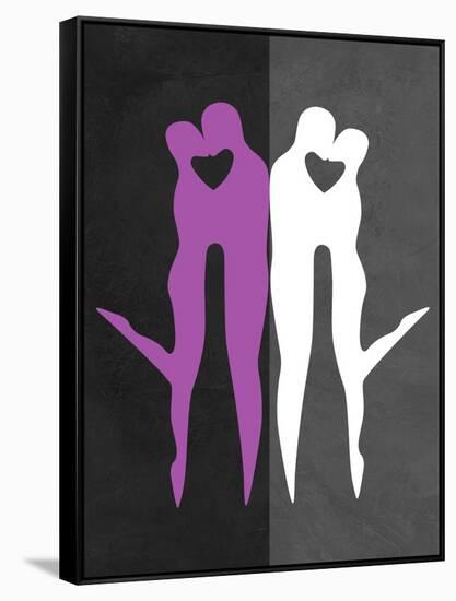 Purple and White Kiss-Felix Podgurski-Framed Stretched Canvas