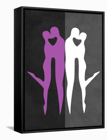 Purple and White Kiss-Felix Podgurski-Framed Stretched Canvas