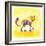 Purple and Yellow Cat-null-Framed Giclee Print