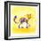 Purple and Yellow Cat-null-Framed Giclee Print