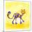 Purple and Yellow Cat-null-Mounted Giclee Print