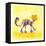 Purple and Yellow Cat-null-Framed Stretched Canvas